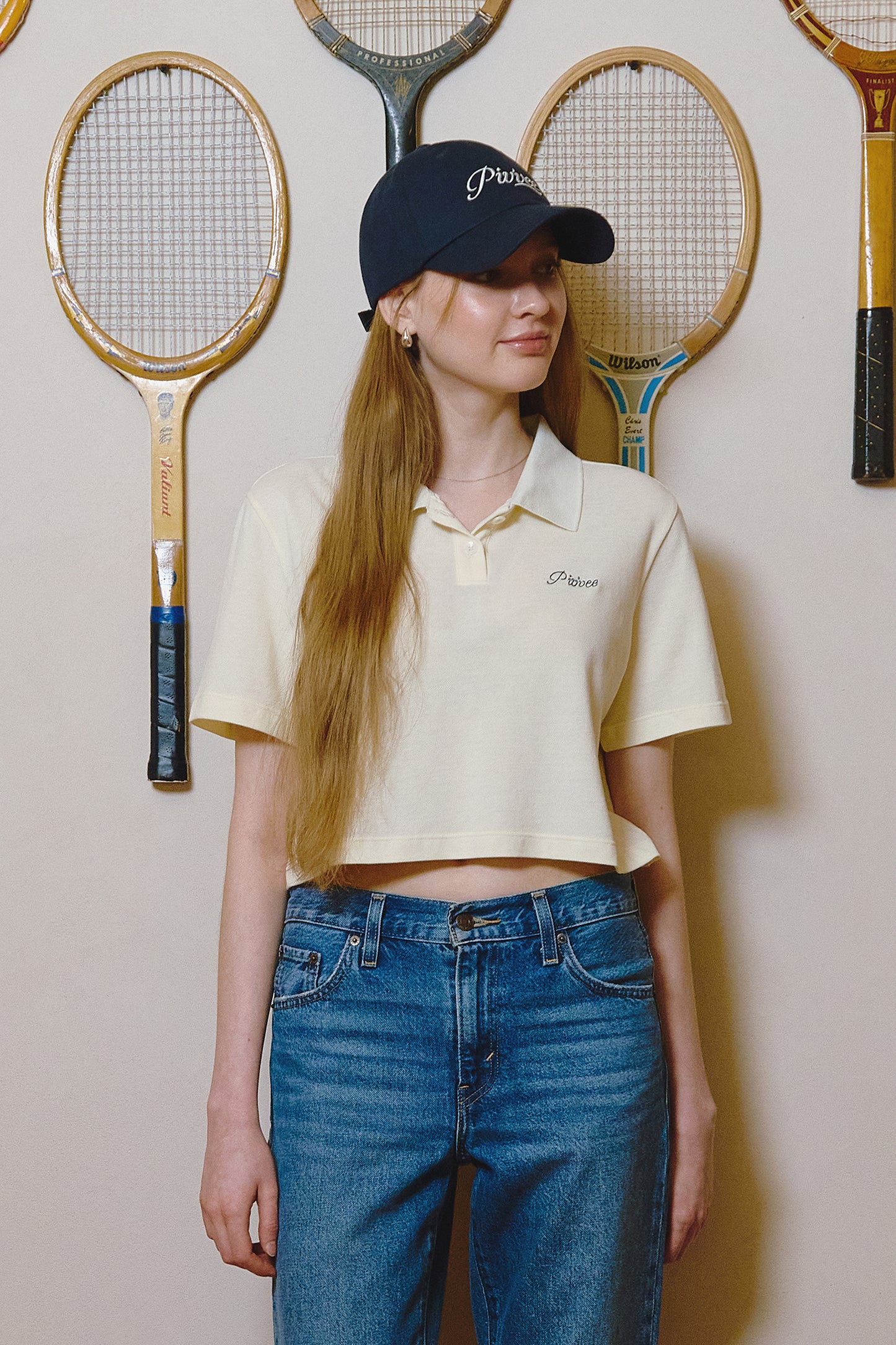 piv'vee lettering crop pk shirt - the golf season | one stop for your golf shopping!
