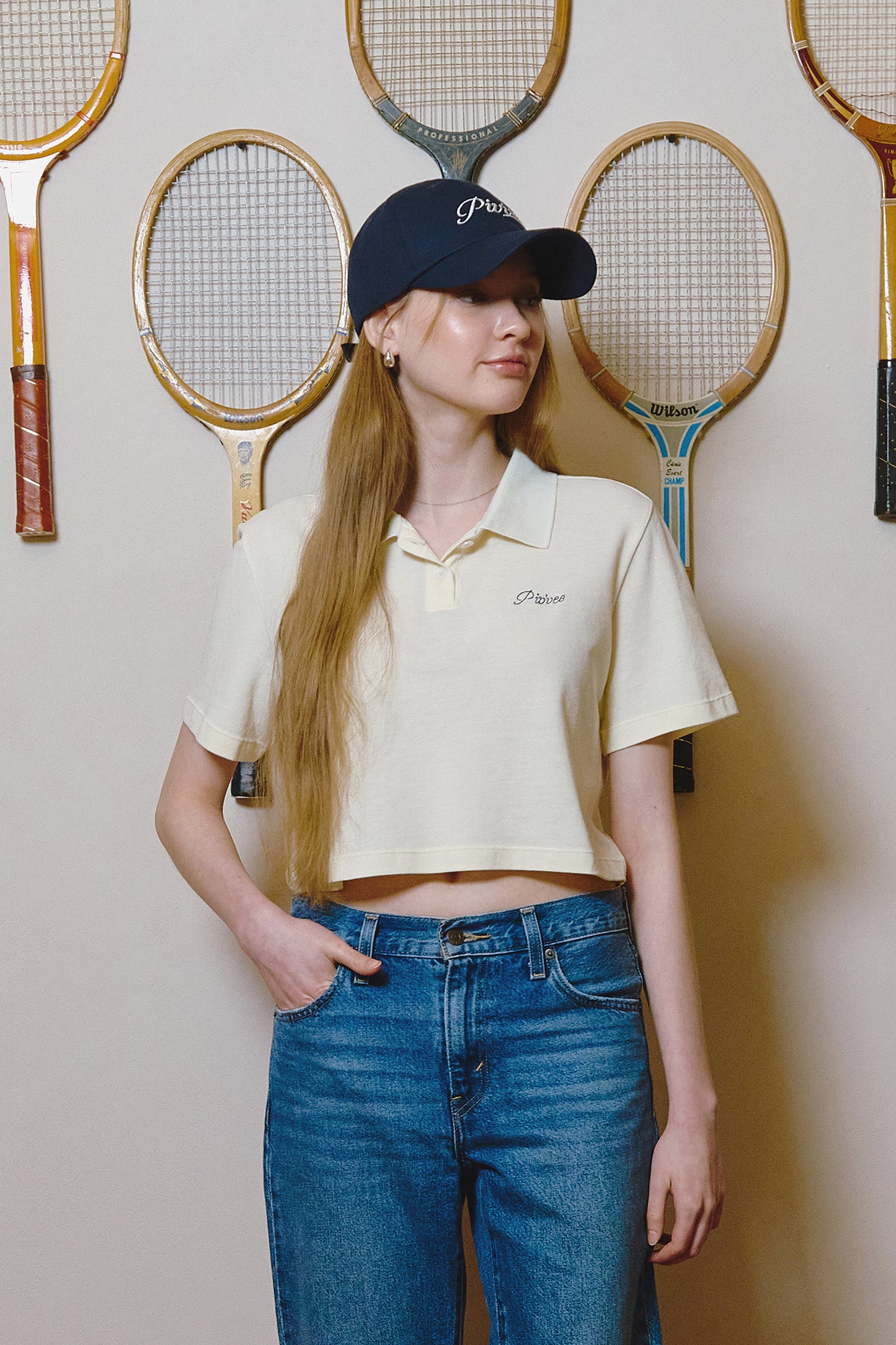 piv'vee lettering crop pk shirt - the golf season | one stop for your golf shopping!