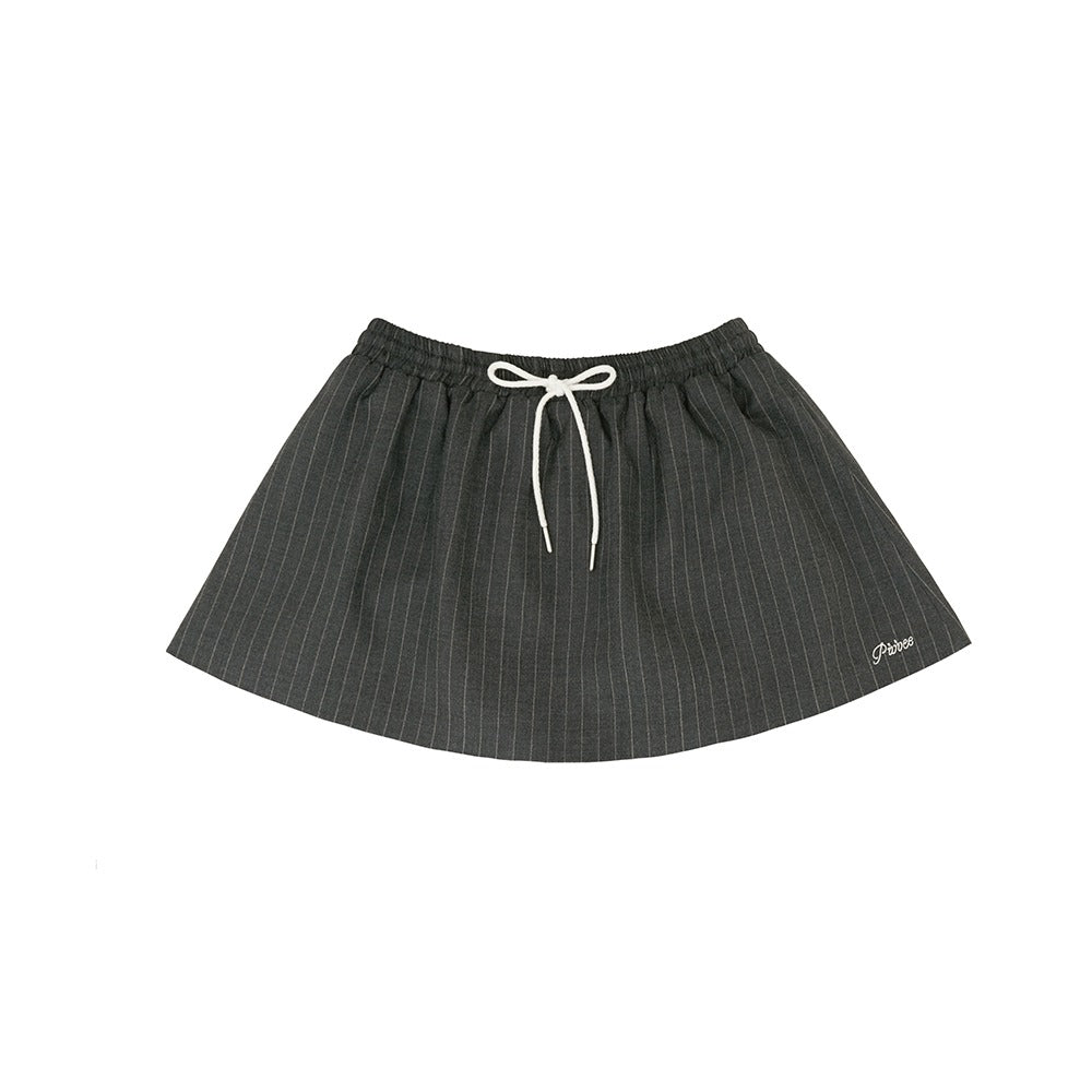 piv'vee pinstripe drawstring mini skirt