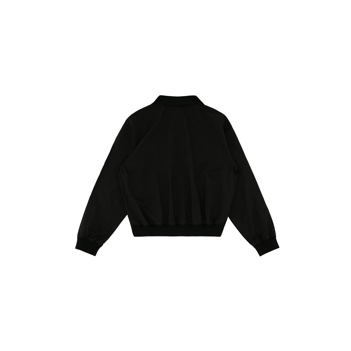 back view of piv'vee club piste top in black with a relaxed fit and elastic hemline