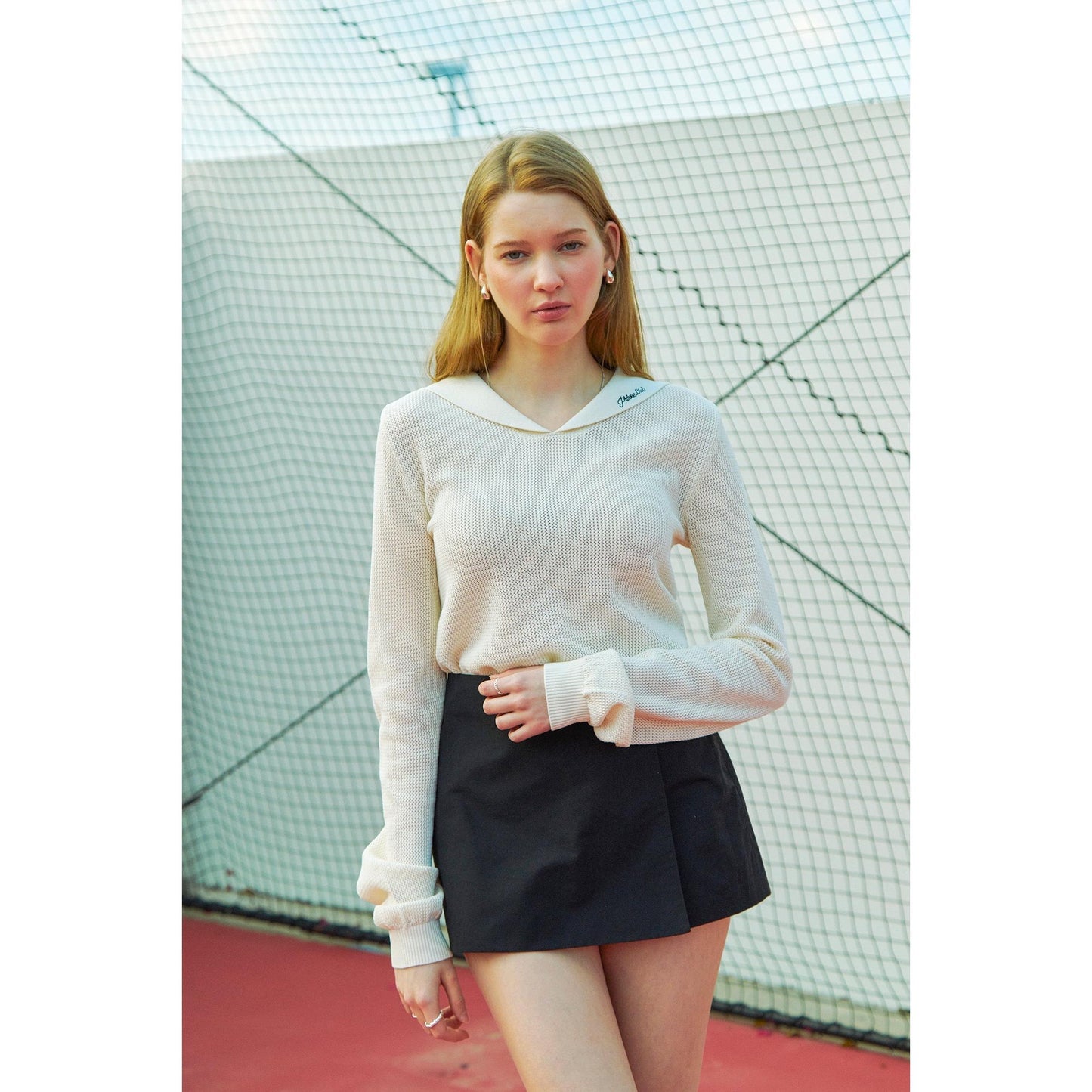 piv'vee club sailor collar knit top - the golf season | one stop for your golf shopping!