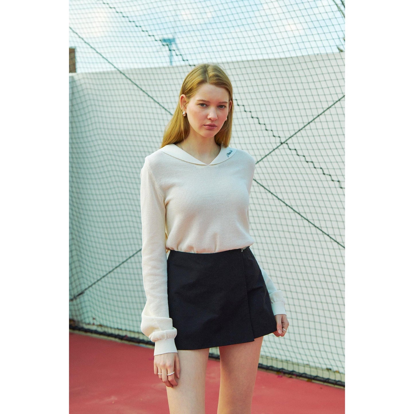 piv'vee club sailor collar knit top - the golf season | one stop for your golf shopping!
