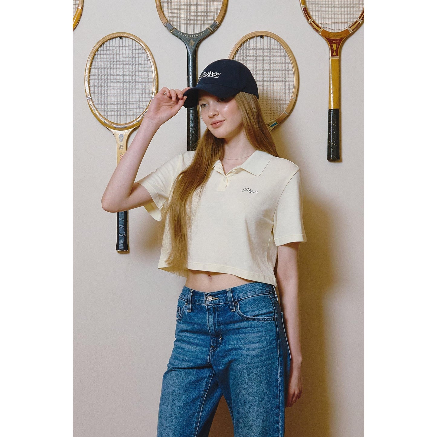 piv'vee lettering crop pk shirt - the golf season | one stop for your golf shopping!