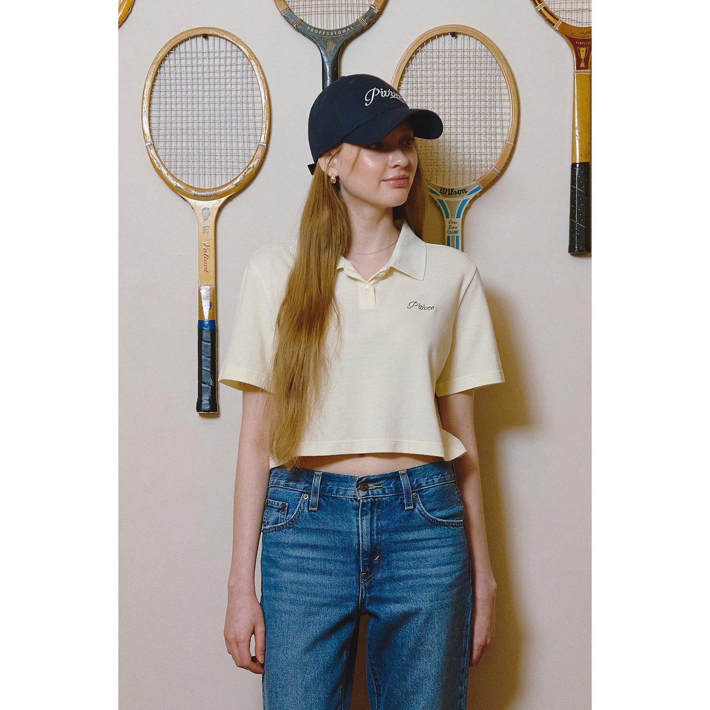piv'vee lettering crop pk shirt - the golf season | one stop for your golf shopping!