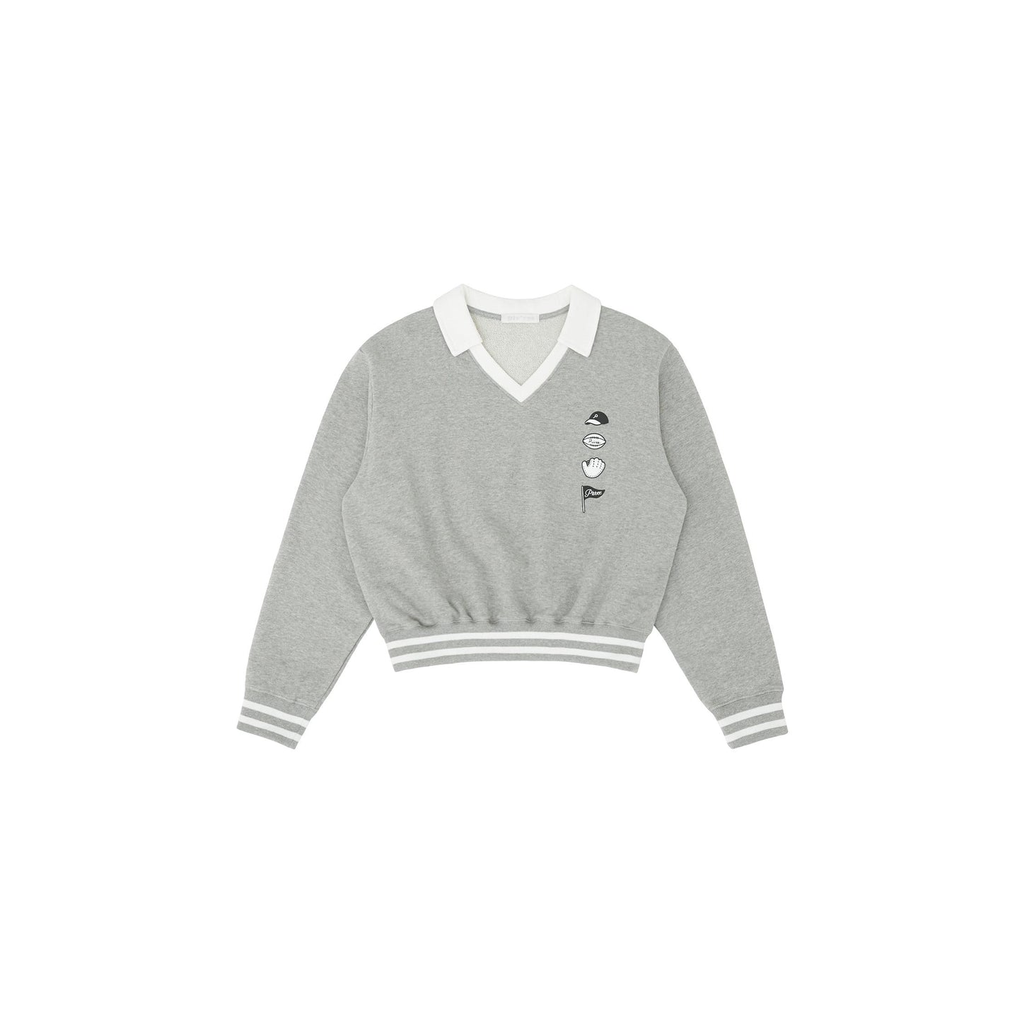 piv'vee sports emoji v neck sweatshirt - the golf season | one stop for your golf shopping!