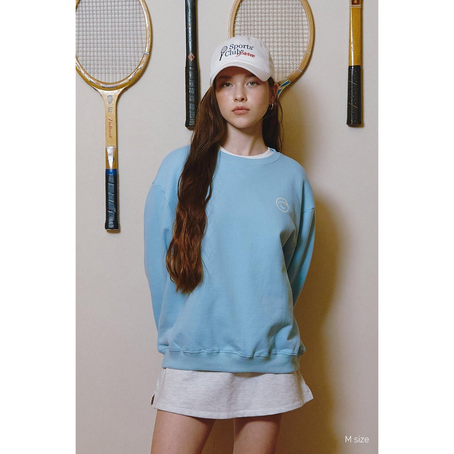 piv'vee light blue sweatshirt for women in m size, styled with casual look