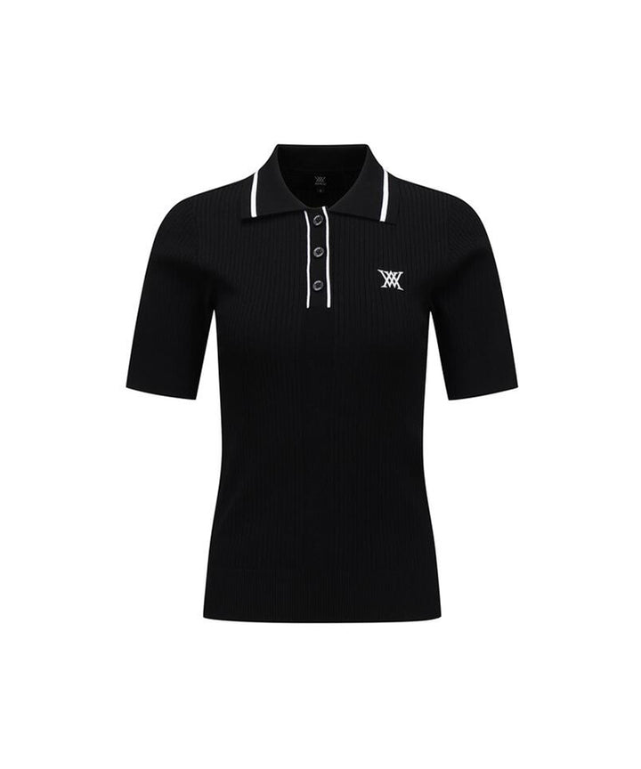 ANEW Golf Women's SM Stripe Texture Short Sleeve Sweater - The Golf Season | One Stop for Your Golf Shopping!