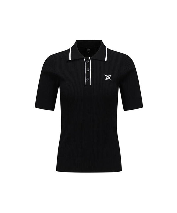 ANEW Golf Women's SM Stripe Texture Short Sleeve Sweater - The Golf Season | One Stop for Your Golf Shopping!