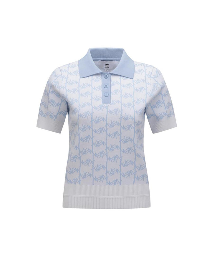 ANEW Golf Women's SM Logo Pattern Short Sleeve Sweater - The Golf Season | One Stop for Your Golf Shopping!