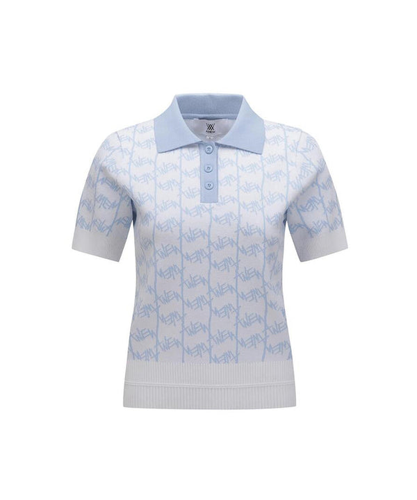 ANEW Golf Women's SM Logo Pattern Short Sleeve Sweater - The Golf Season | One Stop for Your Golf Shopping!