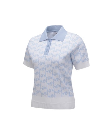 ANEW Golf Women's SM Logo Pattern Short Sleeve Sweater - The Golf Season | One Stop for Your Golf Shopping!