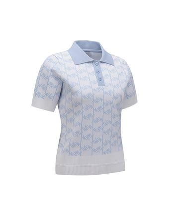 ANEW Golf Women's SM Logo Pattern Short Sleeve Sweater - The Golf Season | One Stop for Your Golf Shopping!