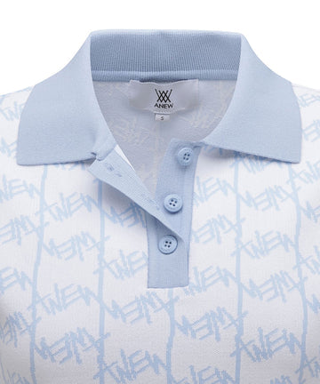 ANEW Golf Women's SM Logo Pattern Short Sleeve Sweater - The Golf Season | One Stop for Your Golf Shopping!