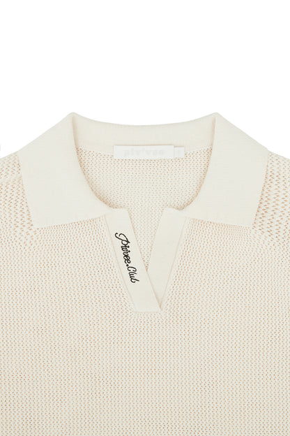 Piv'vee Club Open Collar Knit Top - The Golf Season | One Stop for Your Golf Shopping!