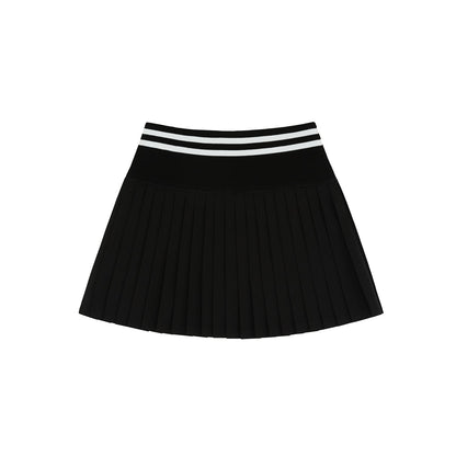 Piv'vee Hybrid Pleated Skirt-Ebony black