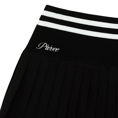 Piv'vee Hybrid Pleated Skirt-Ebony black