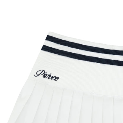 Piv'vee Hybrid Pleated Skirt-Cloud-White
