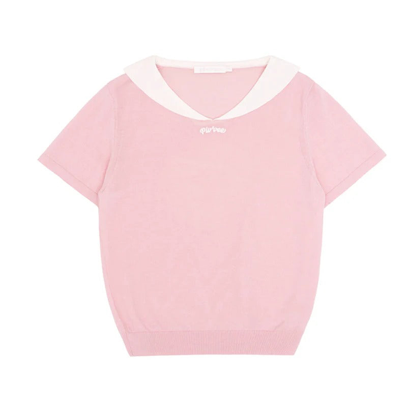 piv'vee sailor short sleeve knit top - 2 colors