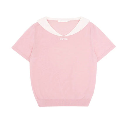 Piv'vee Sailor Short Sleeve Knit Top - 2 Colors