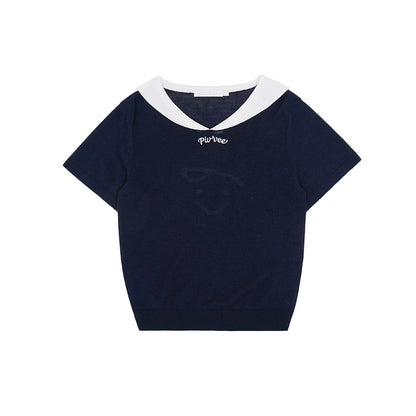 Piv'vee Sailor Short Sleeve Knit Top - 2 Colors