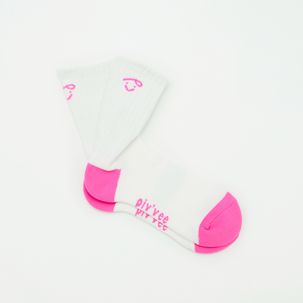 Piv'vee Socks-Cloud White/Pink