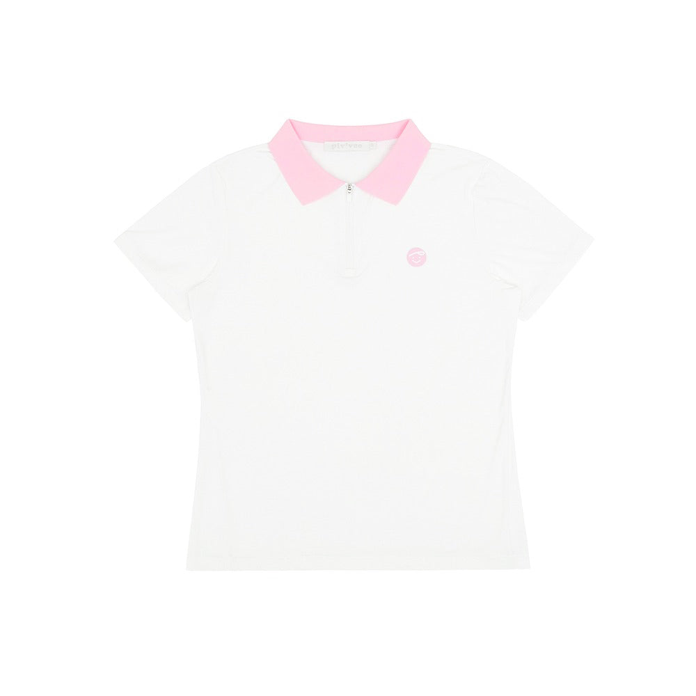 piv'vee uv zip pk shirt - cloud white