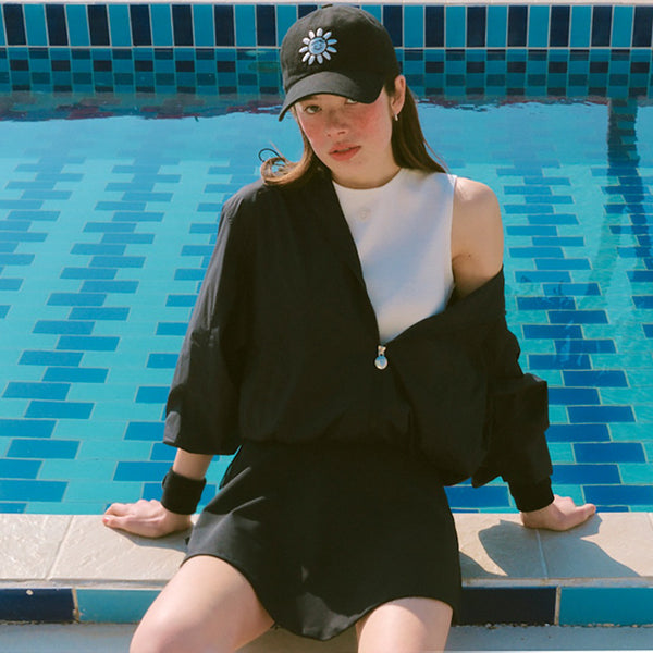 Piv‘vee Waved Edge Skirt-Ebony Black