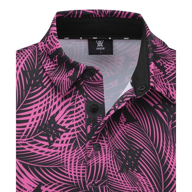 Anew-ANEW GOLF Men's SM Tropical Pattern Short T-Shirt - Hot Pink-XL-The Golf Season Shop | One Stop for Your Golf Shopping!