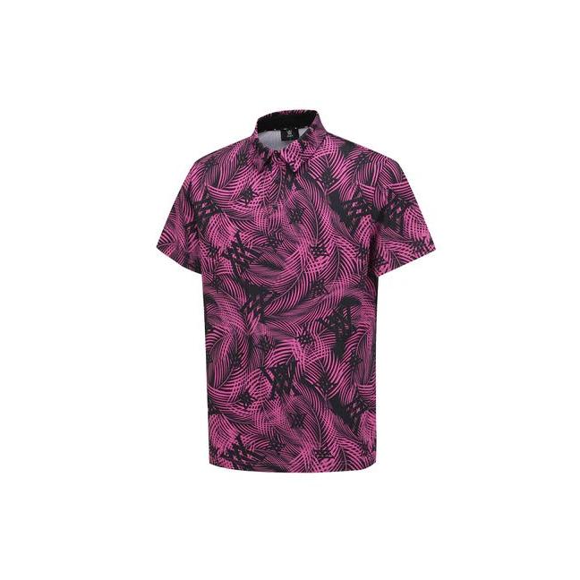 Anew-ANEW GOLF Men's SM Tropical Pattern Short T-Shirt - Hot Pink-XL-The Golf Season Shop | One Stop for Your Golf Shopping!