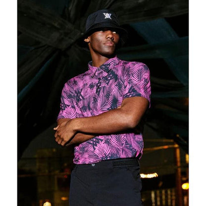 Anew-ANEW GOLF Men's SM Tropical Pattern Short T-Shirt - Hot Pink-XL-The Golf Season Shop | One Stop for Your Golf Shopping!