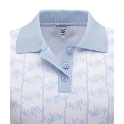 anew golf women's sm logo pattern short sleeve sweater - the golf season | one stop for your golf shopping!