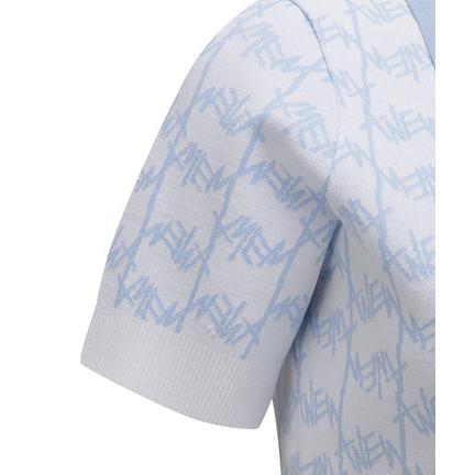 anew golf women's sm logo pattern short sleeve sweater - the golf season | one stop for your golf shopping!