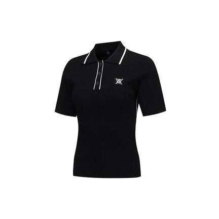 anew golf women's sm stripe texture short sleeve sweater - the golf season | one stop for your golf shopping!