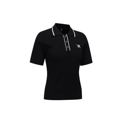 anew golf women's sm stripe texture short sleeve sweater - the golf season | one stop for your golf shopping!