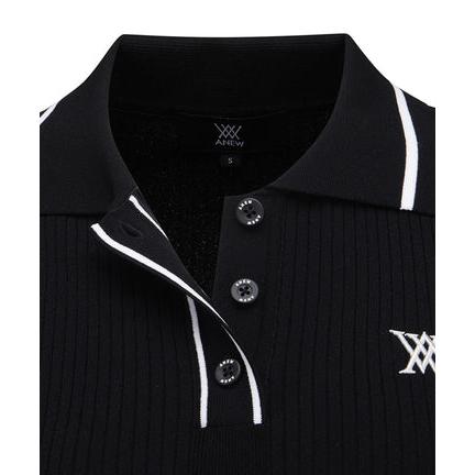 anew golf women's sm stripe texture short sleeve sweater - the golf season | one stop for your golf shopping!