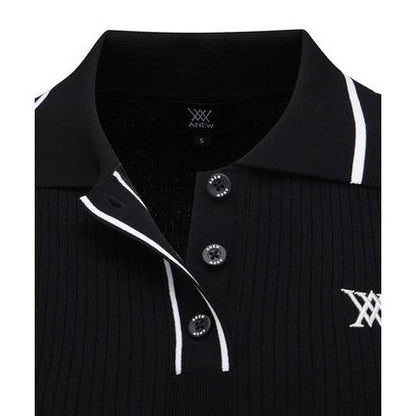 ANEW Golf Women's SM Stripe Texture Short Sleeve Sweater - The Golf Season | One Stop for Your Golf Shopping!