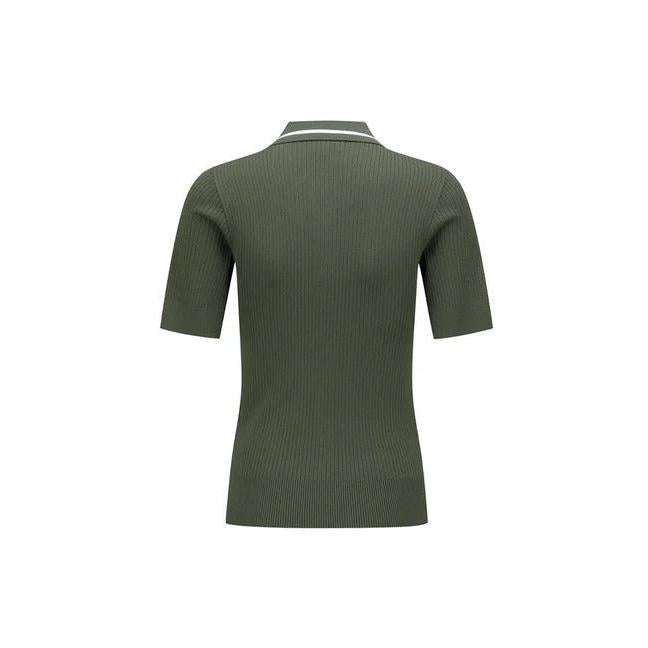 Anew-ANEW Golf Women's SM Stripe Texture Short Sleeve Sweater - Light Khaki-XS-The Golf Season Shop | One Stop for Your Golf Shopping!