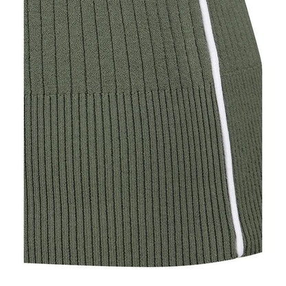 Anew-ANEW Golf Women's SM Stripe Texture Short Sleeve Sweater - Light Khaki-XS-The Golf Season Shop | One Stop for Your Golf Shopping!
