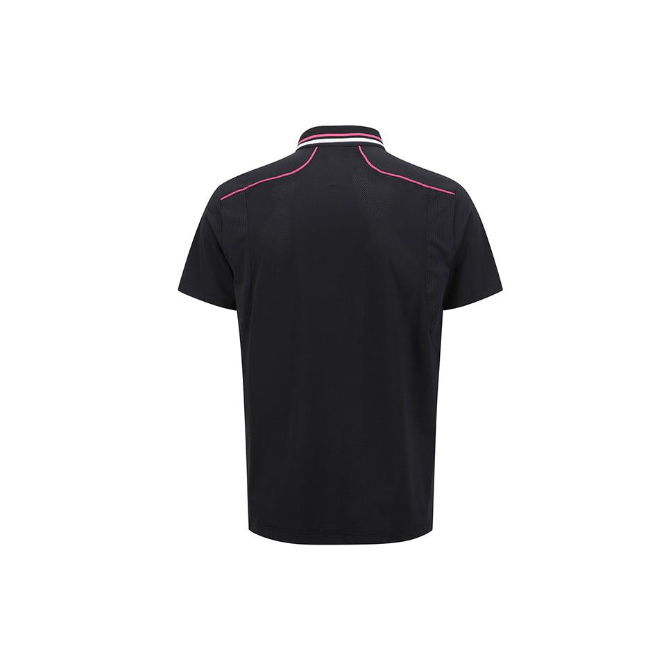 ANEW Men's SM Knit Collar Short T-Shirt - Black