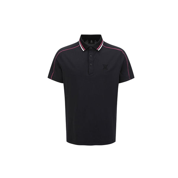 ANEW Men's SM Knit Collar Short T-Shirt - Black