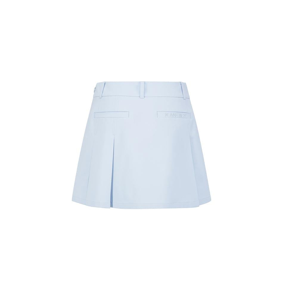 anew women's sm back pleated skirt - light blue