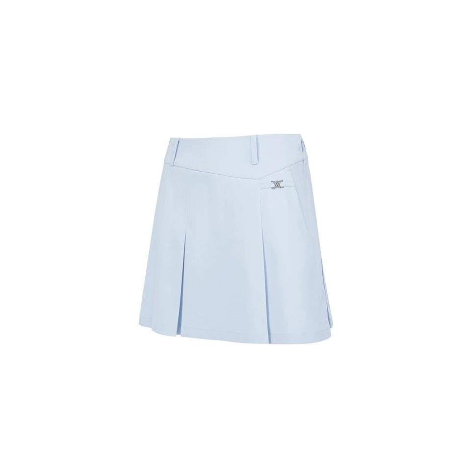 anew women's sm back pleated skirt - light blue