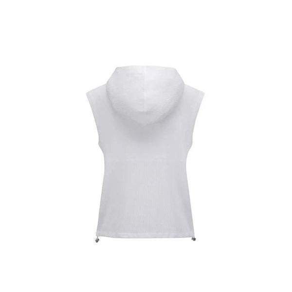Women's SM Hybrid Hoody Knit Vest - White - The Golf Season | One Stop for Your Golf Shopping!