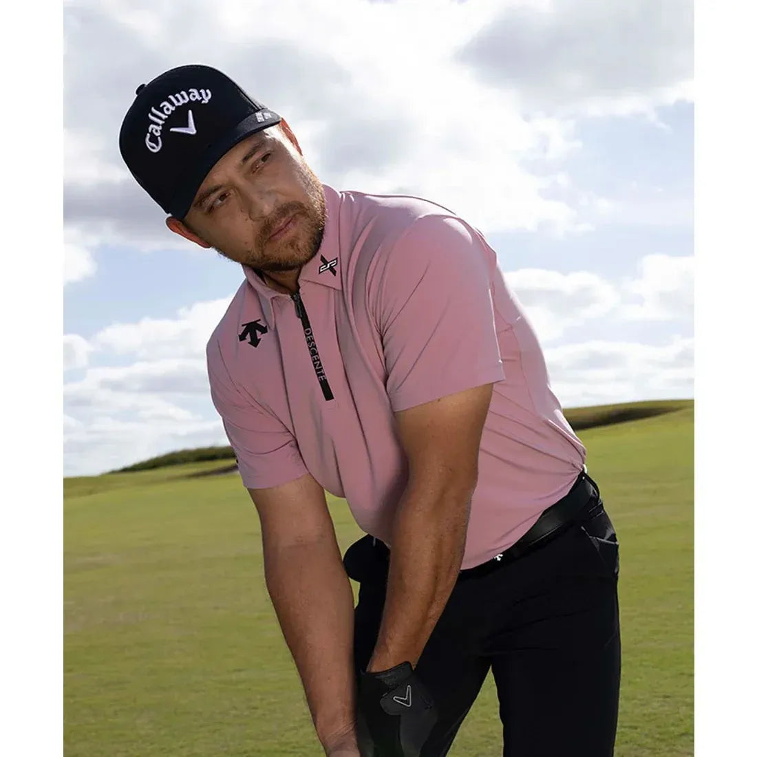 Descente-DESCENTE GOLF Xander Tour Men's Flex Smooth Shirt-The Golf Season Shop | One Stop for Your Golf Shopping!