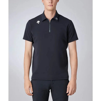 Descente-DESCENTE GOLF Xander Tour Men's Flex Smooth Shirt-Black-S-The Golf Season Shop | One Stop for Your Golf Shopping!