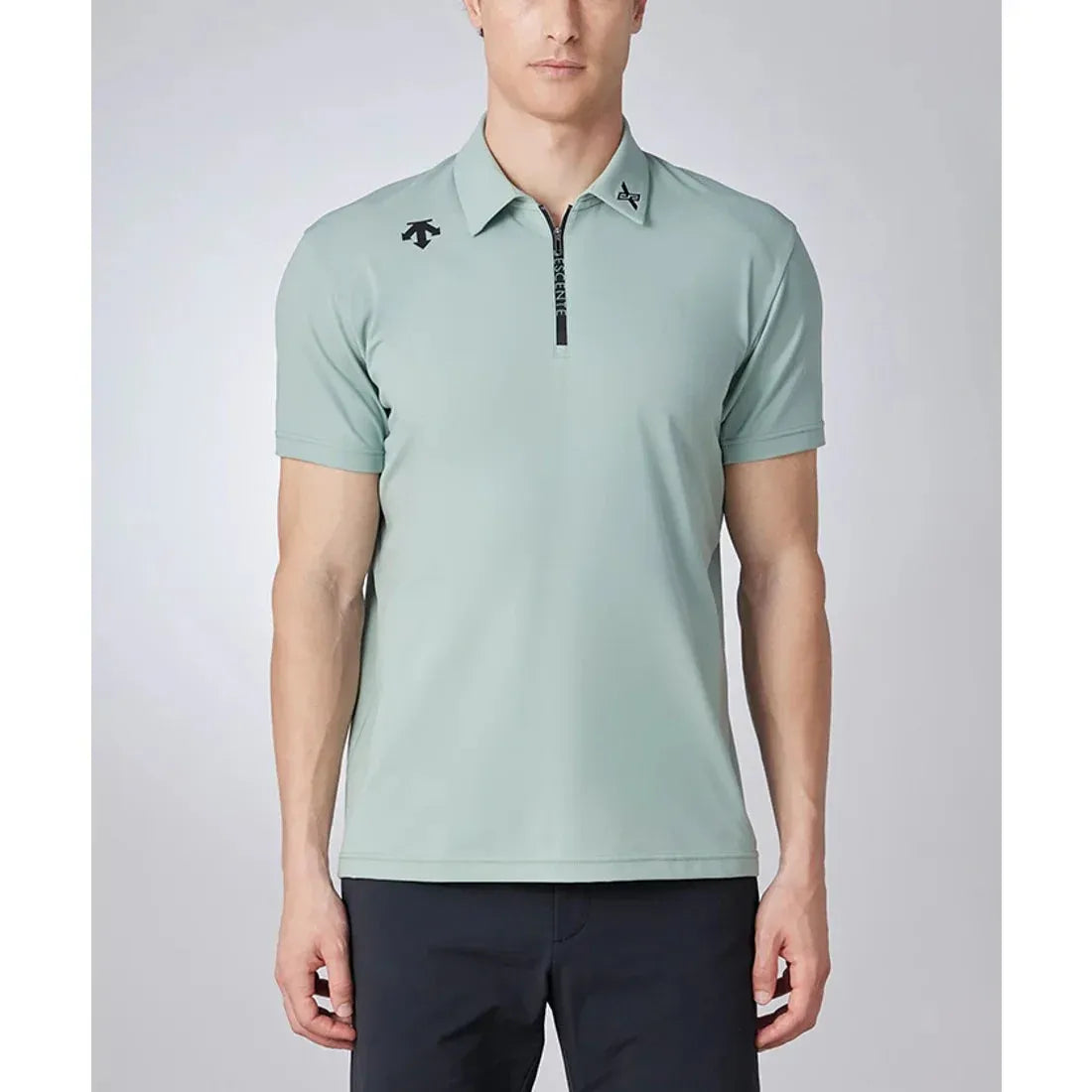 descente-descente golf xander tour men's flex smooth shirt-khaki-s-the golf season shop | one stop for your golf shopping!