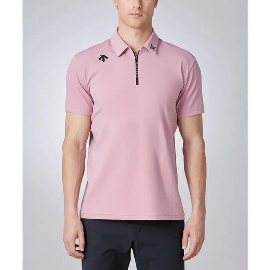 Descente-DESCENTE GOLF Xander Tour Men's Flex Smooth Shirt-Pink-S-The Golf Season Shop | One Stop for Your Golf Shopping!