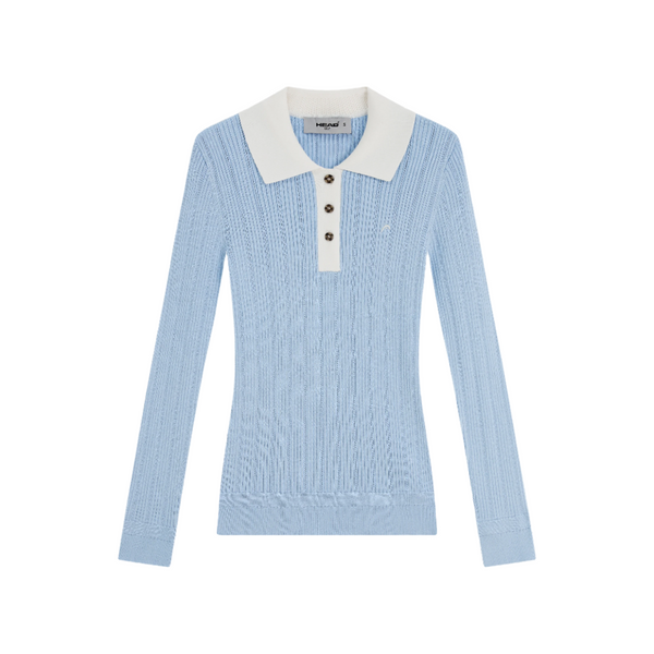 Head Golf Long Sleeve Pointelle Knit Polo|Women