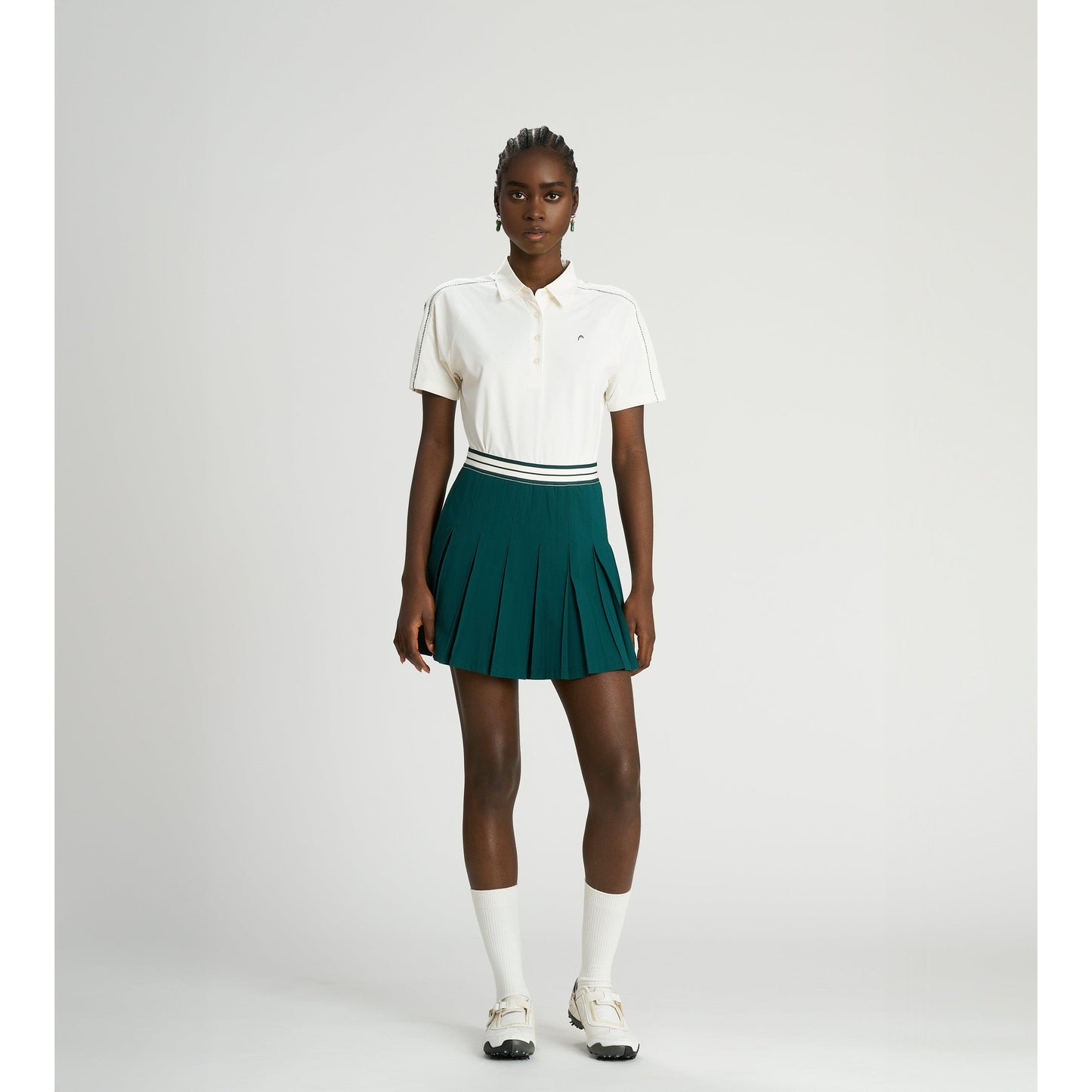 head golf box pleat skirt|women