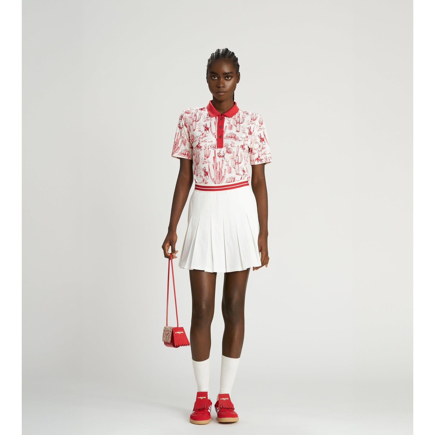 head golf box pleat skirt|women